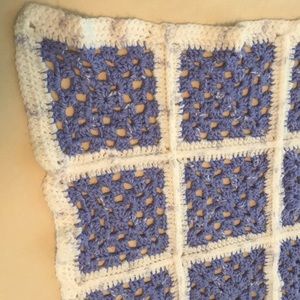 Handmade Crocheted Purple Baby Girl Blanket35”x28”
